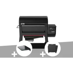 Barbecue à pellets searwood xl 600 + plan de travail + housse - weber pas cher