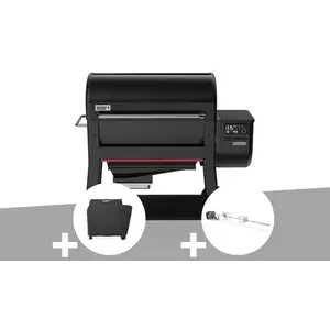 Comparateur de prix : Barbecue à pellets searwood xl 600 + housse + rôtissoire - weber