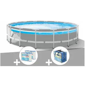 Comparateur de prix : Intex Kit piscine tubulaire Intex Prism Frame Clearview ronde 4,88 x 1...