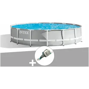Intex Kit piscine tubulaire Prism Frame ronde 4,57 x 1,07 m + Aspirateur