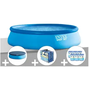 Comparateur de prix : Piscine gonflable Intex Easy Set 4,57 x 1,22 m avec bâches et cartouch...