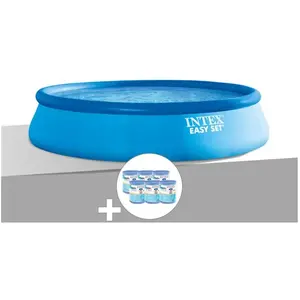 Comparateur de prix : Kit piscine autoportée Intex Easy Set 4,57 x 1,07 m + 6 cartouches de ...
