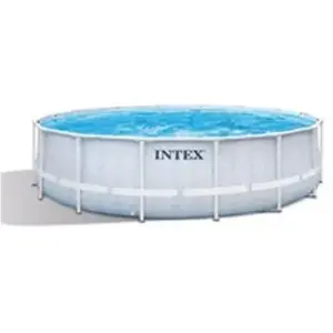 Intex Kit Piscine Tubulaire Chevron - 4.88 m pas cher
