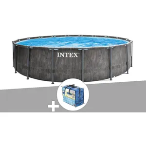 Intex Kit piscine tubulaire Baltik ronde 4,57 x 1,22 m + Bâche à bulles
