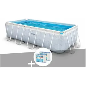 Comparateur de prix : Kit piscine tubulaire Intex Chevron rectangulaire 4,00 x 2,00 x 1,00 m...
