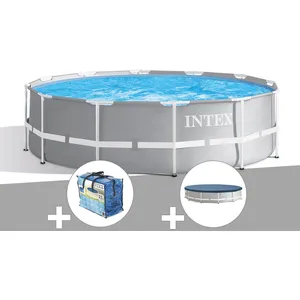 Kit piscine tubulaire Intex Prism Frame ronde 3,66 x 1,22 m + Bâche à ...