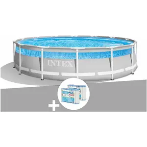 Comparateur de prix : Kit piscine tubulaire INTEX Prism Frame Clearview ronde 4,27 x 1,07 m ...