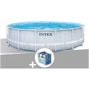 Comparateur de prix : Intex Kit piscine tubulaire Chevron ronde 4,88 x 1,22 m + Bâche à bulles