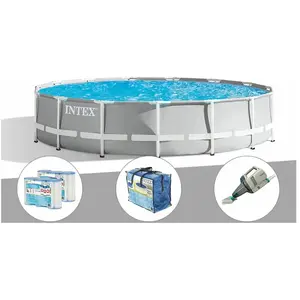 Kit piscine tubulaire Intex Prism Frame ronde 4,57 x 1,07 m + Bâche à ... pas cher