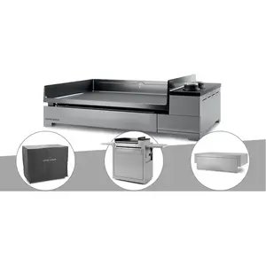 Comparateur de prix : Plancha électrique Premium 60 inox avec chariot, housse et couvercle