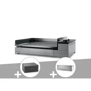 Comparateur de prix : Plancha électrique Premium 60 inox avec housse et couvercle