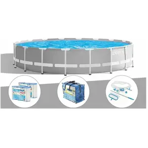 Comparateur de prix : Kit piscine tubulaire Intex Prism Frame ronde 5,49 x 1,22 m + Bâche à ...
