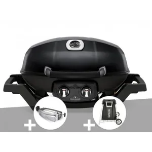 Comparateur de prix : Napoleon Barbecue à gaz Napoléon Travel Q PRO 285 noir + Rôtissoire + Chariot