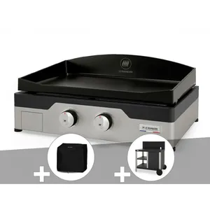Comparateur de prix : LE MARQUIER Plancha gaz Signature Allure 260 Duo + Housse de protection + Desserte