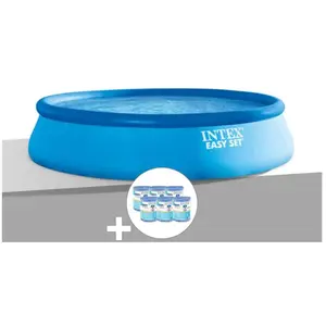 Comparateur de prix : Intex Kit piscine autoportée Intex Easy Set 3,96 x 0,84 m + 6 cartouch...