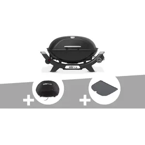 Barbecue à gaz Q 2100N noir + Housse + Plancha (1/2) / Weber