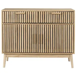 Comparateur de prix : THE HOME DECO FACTORY - Buffet 2 tiroirs et 2 portes Saulk en bois - Marron - Saulk