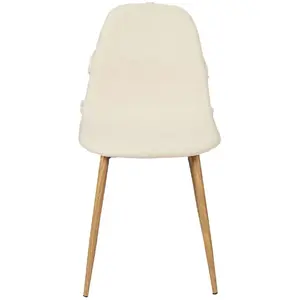 Comparateur de prix : The Home Deco Factory - Chaise Tissu Et Pieds Métal Imitation Bois
