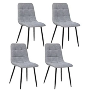 Comparateur de prix : Toilinux - Lot de 4 chaises Sirac effet velours - Gris clair