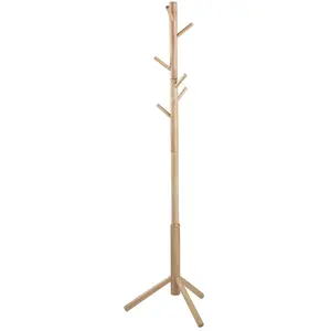 Comparateur de prix : Toilinux.com Porte Manteau à 7 accroches en Bois d'Hévéa - Beige