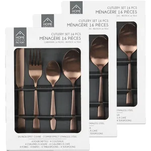 Comparateur de prix : Lot De 3 Ménagères En Acier Inoxydable Table Chic - 48 Couverts - Marr...