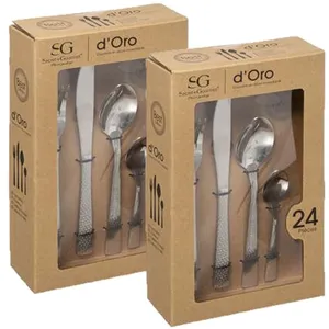 Comparateur de prix : Toilinux - Lot de 2 Ménagères en Acier Inoxydable D'Oro - 48 Couverts ...