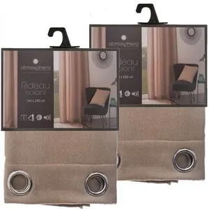 Comparateur de prix : TOILINUX - Lot de 2 Rideaux isolants Tim 8 oillets - 140 x 260 cm - Couleur lin - Tim