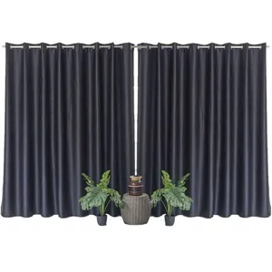 Comparateur de prix : TOILINUX - Lot de 2 grands Rideaux unis occultants avec oillets - 300 x 240 cm - Noir