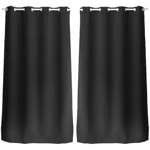 Comparateur de prix : TOILINUX - Lot de 2 Rideaux unis occultants avec oillets - 140 x 240 cm - Noir