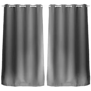 Comparateur de prix : TOILINUX - Lot de 2 Rideaux unis occultants avec oillets - 140 x 240 cm - Gris