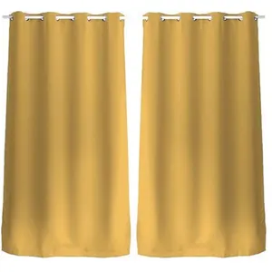 Comparateur de prix : TOILINUX - Lot de 2 Rideaux unis occultants avec oillets - 140 x 240 cm - Moutarde