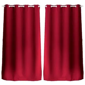 Comparateur de prix : TOILINUX - Lot de 2 Rideaux unis occultants avec oillets - 140 x 240 cm - Rouge