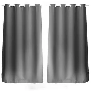 TOILINUX Lot de 2 Rideaux uni avec oeillets pas cher