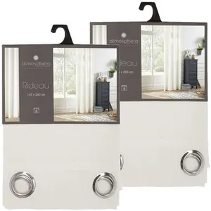 Comparateur de prix : TOILINUX - Lot de 2 Rideaux en polyester modèle Léon - 140 x 260 cm - Blanc Ivoire - Léon