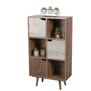 Comparateur de prix : Toilinux Bibliothèque Baobab en MDF 6 casiers - L.60 cm x H.35 cm - Marron TU