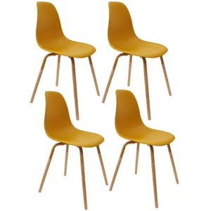 Comparateur de prix : Chaises scandinave Phenix en polypropylène et métal - Jaune - Toilinux