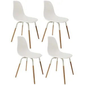 Comparateur de prix : Toilinux - Lot de 4 Chaises scandinave Phenix en polypropylène et méta...