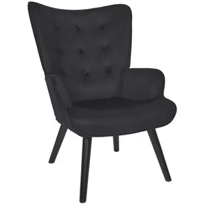 The Home Deco Factory - Fauteuil de salon en velours côtelé Giulia