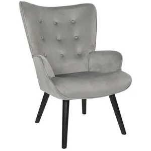 The Home Deco Factory - Fauteuil de salon en velours côtelé Giulia
