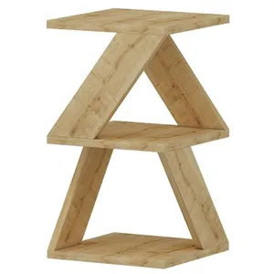 Toilinux - Bout de canapé Zig Zag en bois - Beige pas cher