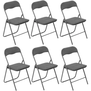 Five Simply Smart - Lot De 6 Chaises Pliantes Effet Velours pas cher