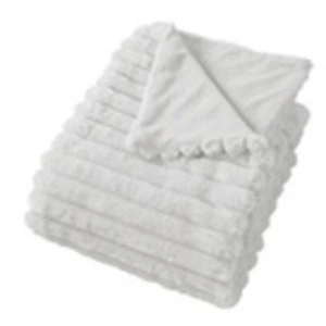 Comparateur de prix : ENJOY HOME Plaid sela imitiation fourrure côtélée et flanelle - 150 x 125 cm - blanc