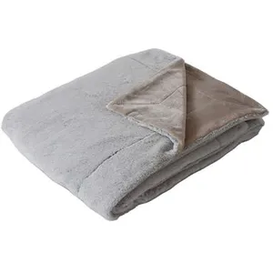 Comparateur de prix : ENJOY HOME Plaid effet fourrure 2 tons et flanelle gris 220 x 180 cm