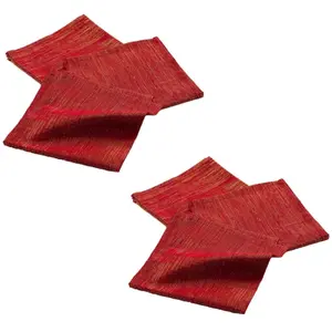 Comparateur de prix : DOUCEUR D'INTÉRIEUR Lot de 6 serviettes fils métallisés L. 40 cm x l. 40 cm - Rouge et or TU