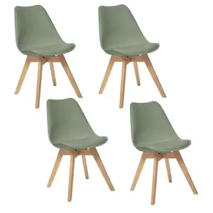 Comparateur de prix : Atmosphera - Lot de 4 chaises design scandinave Baya - Vert