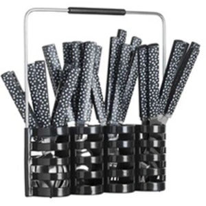 Comparateur de prix : Five Simply Smart - Ménagère 24 pièces avec rack - Noir