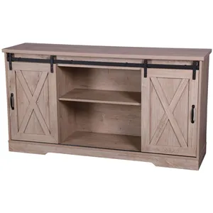 Urban Living - Buffet New York 2 portes coulissantes - Marron - New York pas cher