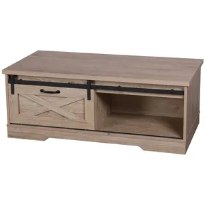 Comparateur de prix : Table Basse New York 1 Porte Coulissante - Marron