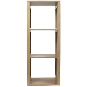 Comparateur de prix : CMP Etagère De Rangement 3 Cases Saulk En Bois - Marron