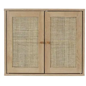 CMP The Home Deco Factory - Armoire murale 2 portes Bali en cannage - Marron